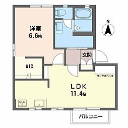 ディアス　シャイン Ｂ 2階1LDKの間取り