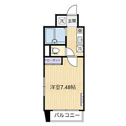 サンシティ五橋アヴァンツァーレ 4階1Kの間取り