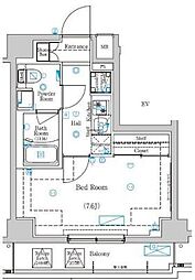 ラフィスタときわ台 2階1Kの間取り