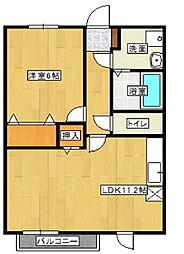 グラス・グリーン菊陽 2階1LDKの間取り