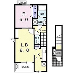 サニーコア7 1LDKの間取図画像