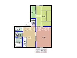 サンフラット 2階2Kの間取り