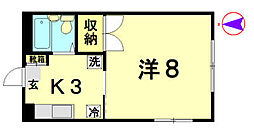タンジーハット 2階1Kの間取り