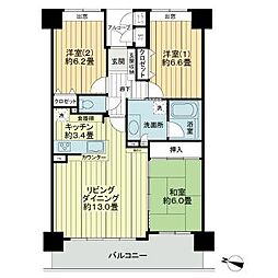 ライオンズマンション北四番丁 7階3LDKの間取り