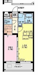 サンライズＩＩ 3階1LDKの間取り