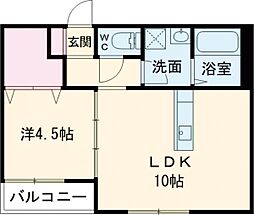 ms court Nt 2階1LDKの間取り