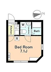 ChumHaneda 3階1Kの間取り