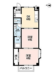 フォブールＴ＆Ｎ 2階2DKの間取り