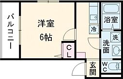 DaliaHY(ダリアエイチワイ) 1階1Kの間取り