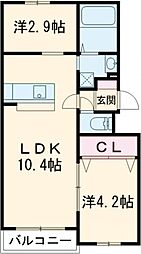 LIFEFIELDみやま 3階1SLDKの間取り
