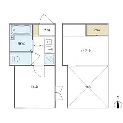 八景舎高円寺南Ａ 1階1Kの間取り