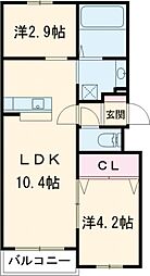LIFEFIELDみやま 3階1SLDKの間取り