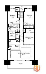 神戸高速東西線 西元町駅 徒歩3分の賃貸マンション 16階3LDKの間取り
