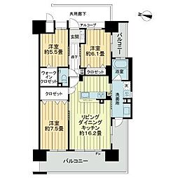 アルファステイツ松江駅南 8階3LDKの間取り