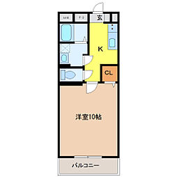 グレイティアいなべ 1階1Kの間取り
