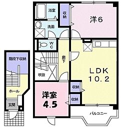 フェアリーランド　Ｂ 2階2LDKの間取り