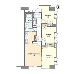 ＵＵＲコート志木 12階3LDKの間取り