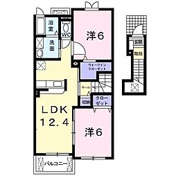 セブン・グロリアス1 2LDKの間取図画像