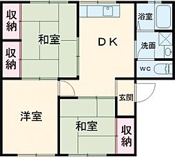 松栄ハイツ 1階3DKの間取り