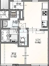 フルスタII 1階1LDKの間取り