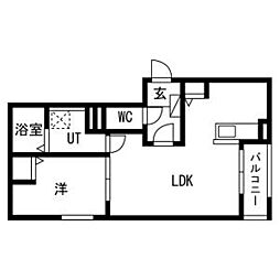 La vita comodo sapporo　「ラ　ヴィータ　コーモド　サッポロ」 2階1LDKの間取り
