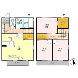 ディアコート金箱　Ａ 1階3LDKの間取り