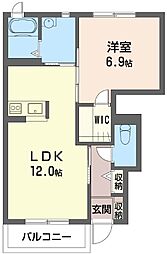 JR両毛線 新前橋駅 徒歩27分の賃貸アパート 1階1LDKの間取り