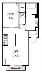 アークコート 2階1LDKの間取り