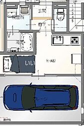 フルスタII 1階ワンルームの間取り