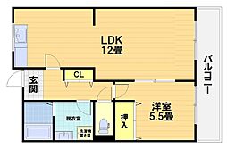 フラット8 4階1LDKの間取り