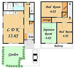 ブリージングタウン百草園 1階3LDKの間取り