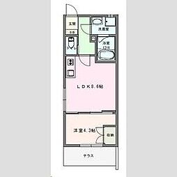 Cosmo Villa Kumagaya 1階1LDKの間取り