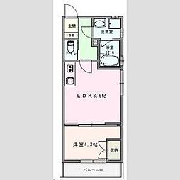 Cosmo Villa Kumagaya 2階1LDKの間取り