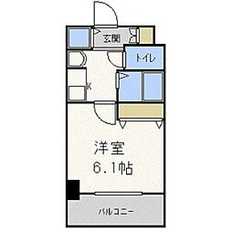 プレサンスセンターコア大阪 203 2階1Kの間取り