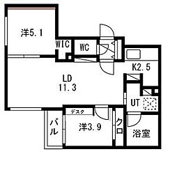 Terrace Sakura(テラスサクラ)キャンペーン実施中 2LDKの間取図画像