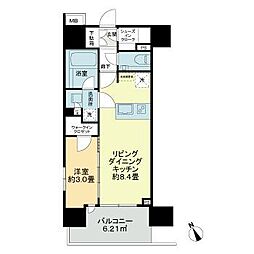 プレシスヴィアラ船橋 2階1LDKの間取り