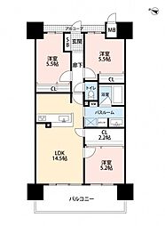 アルファステイツ天神町 10階3LDKの間取り