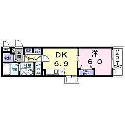 ラ・ルーチェ 3階1DKの間取り