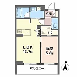 JR東北新幹線 郡山駅 徒歩19分の賃貸マンション 4階1LDKの間取り