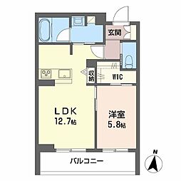 JR東北新幹線 郡山駅 徒歩19分の賃貸マンション 3階1LDKの間取り