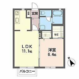 JR東北本線 南仙台駅 バス3分 東大野田下車 徒歩4分の賃貸アパート 2階1LDKの間取り