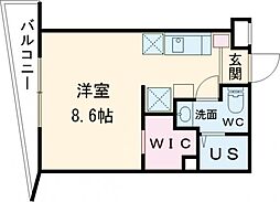 ＶＩＶＩＡ 2階ワンルームの間取り