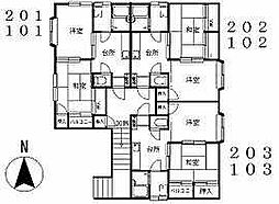 ドゥエル天神 1階2DKの間取り