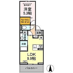 グレイスガーデンC 303 3階1LDKの間取り