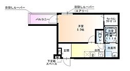 フジパレス湊サウス 2階1Kの間取り