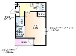 フジパレス湊サウス 3階1Kの間取り