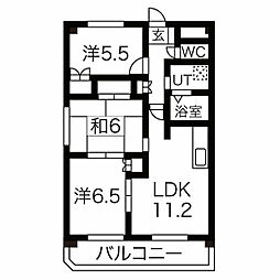 ソレーユ 4階3LDKの間取り