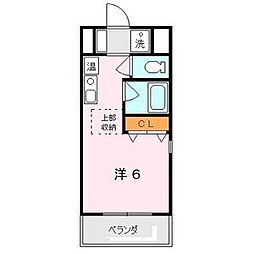 ラ・シャーム 3階1Kの間取り