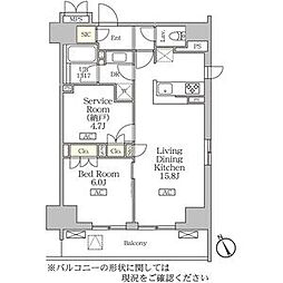 リーフシティ市川　ザ・レジデンス 7階1SLDKの間取り