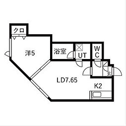 インフィニティII 3階1LDKの間取り